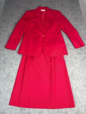 Vintage Pendleton Country Sophisticates Skirt Suit Red Size 8 USA